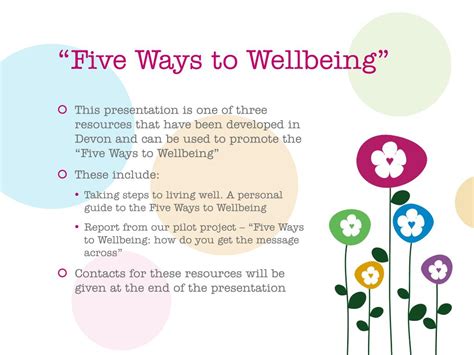 PPT Five Ways To Wellbeing Taking Steps Towards Living Well