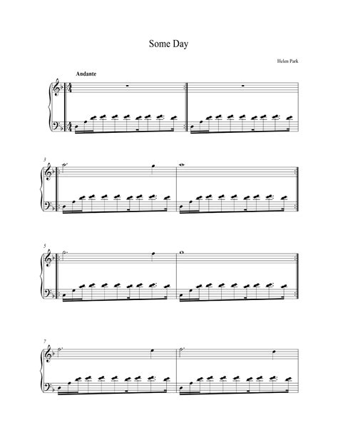 Someday By Helen Park Sheet Music For Piano Solo At Sheet Music Direct