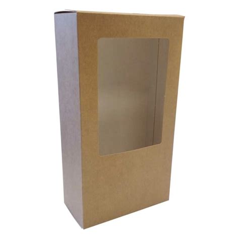 Caja Kraft Con Ventana Para Neulas Omipack