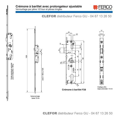 Cremone Ferco Gu Points Haut Bas Axe Mm Serrures Cl S