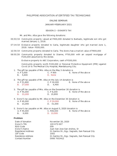 Donors Tax Pdf Policy Payments