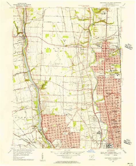 USGS 1 24000 SCALE QUADRANGLE FOR NORTHWEST COLUMBUS OH 1955