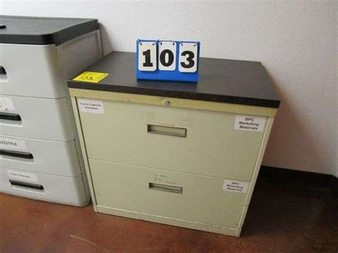 LOT, (1) 4-DRAWER METAL FILE CABINET AND (1) 2-DRAWER METAL LATERAL ...