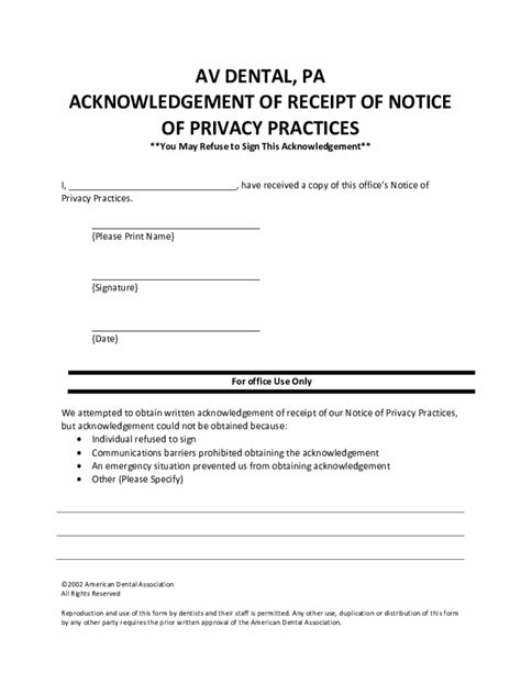 Fillable Online Hipaa Acknowledgement Form In Circleville Ohguter