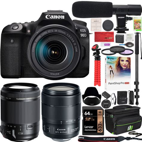 Canon Eos 90d Dslr Camera 2 Lens Kit Ef S 18 135mm Tamron 18 200mm