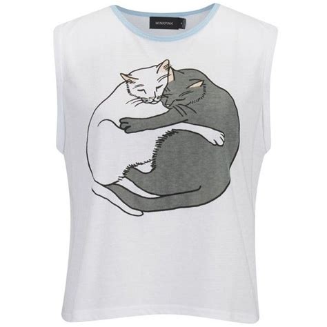 Minkpink Womens Yin Yang Kitty T Shirt Multi 33 Liked On Polyvore