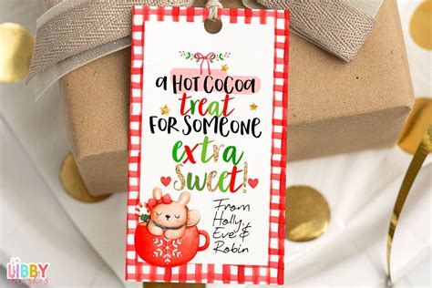 Printable Hot Cocoa Christmas Gift Tag Hot Chocolate Treat For Someone