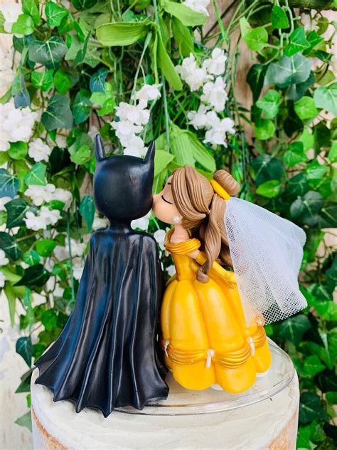 Batman and Belle Wedding Cake Topper Figurine | Etsy