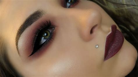 Red Cranberry Smokey Eye Makeup Tutorial Fall Glam Makeup Sigma