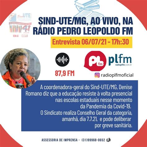 Sind UTE MG 6 7 às 17h30 Rádio Pedro Leopoldo 87 9 FM Entrevista