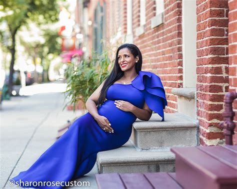 Royal Blue Maternity Gown Long Fitted One Sleeve Etsy