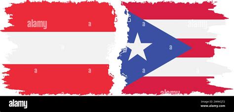 Puerto Rico And Austria Grunge Flags Connection Vector Stock Vector