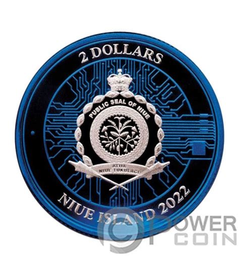 Bitcoin Cyber Blue Oz Silber M Nze Niue