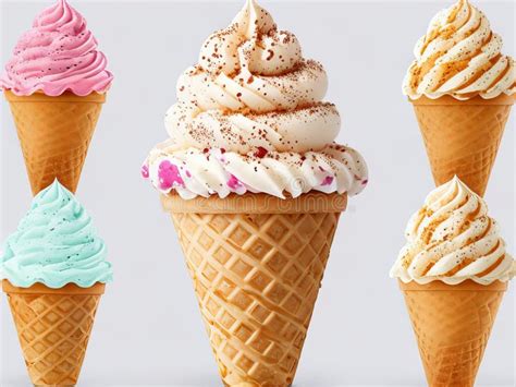 The Perfect Ice Cream Scoop On A Crisp Waffle Cone Stock Illustration