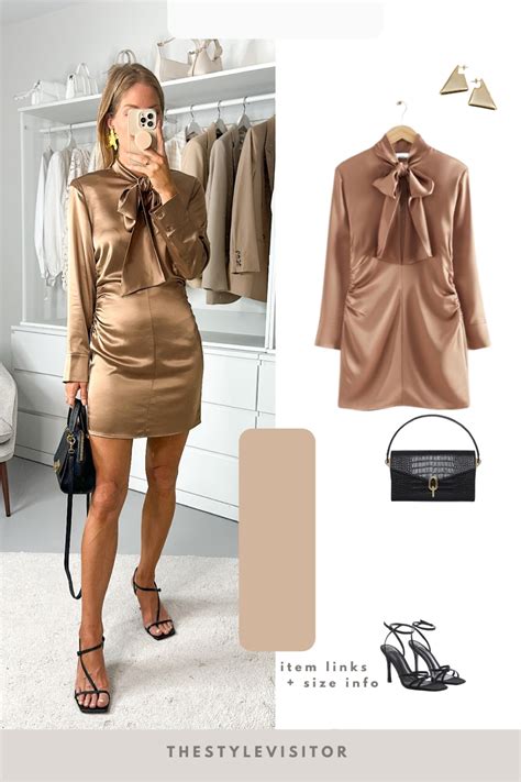 Satin Lavallière Neck Mini Dress Curated On Ltk