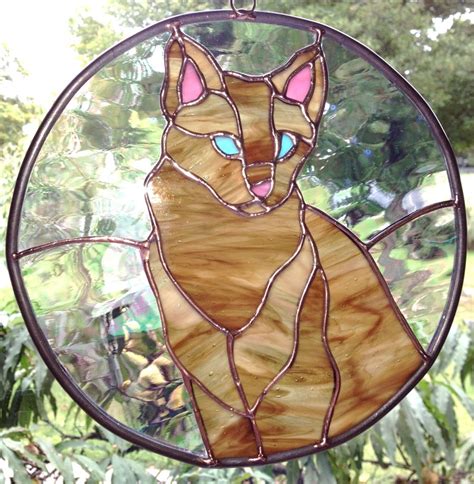 Kitty Cat Stained Glass Suncatcher Panel Etsy