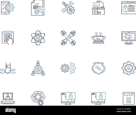 Router Line Icons Collection Nerk Modem Wifi Internet Ethernet