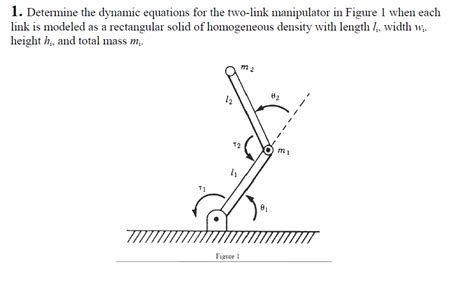 Solved 1 Determine The Dynamic Equations For The Two Link Chegg