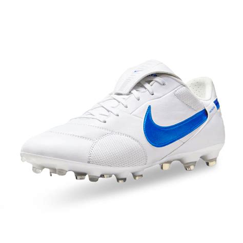 Nike Premier III FG Soccer Cleats (White/Signal Blue) - Soccer Wearhouse