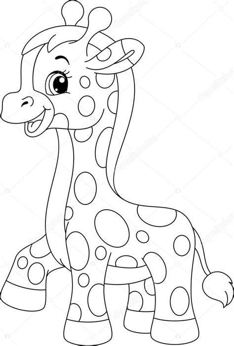 Little giraffe coloring page — Stock Vector © Malyaka #61678369