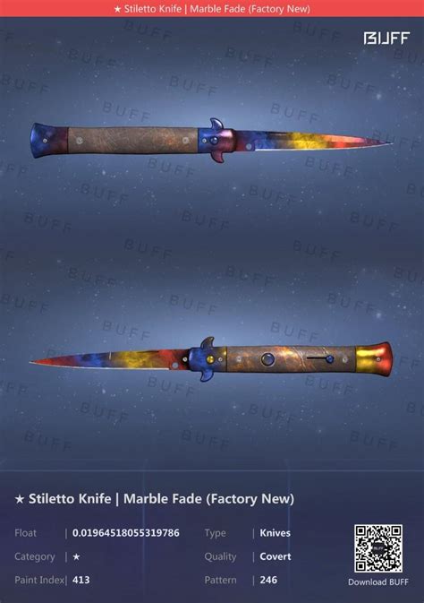 Stiletto Knife Marble Fade FN CSGO Video Gaming Gaming Accessories