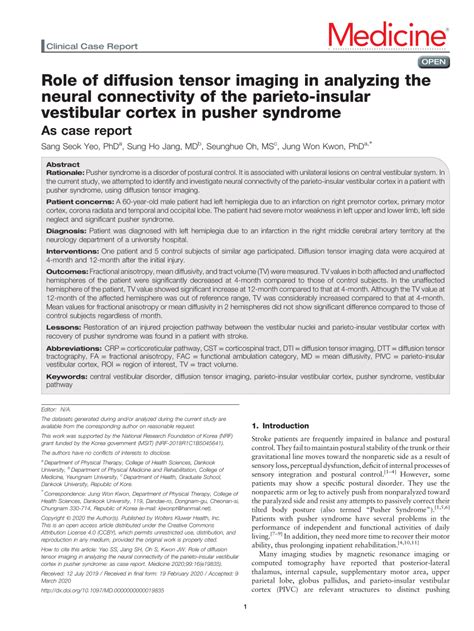 Pdf Role Of Diffusion Tensor Imaging In Analyzing The Neural Connectivity Of The Parieto