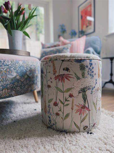 Coffee Table Footstool In Emma Shipley — Sparrow And Plumb Furniture