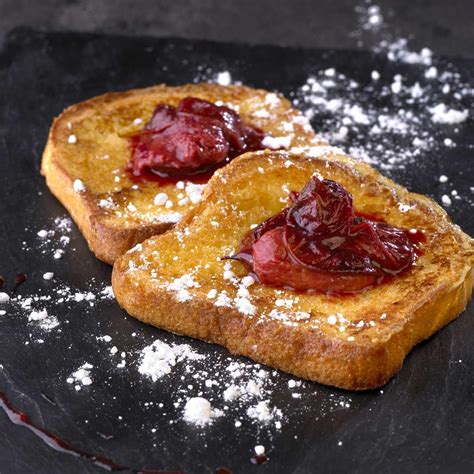 Recette pain perdu brioché à la compotée de prunes Cuisine Madame