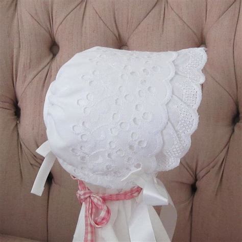 Baby Sunbonnet Ruffled Eyelet Medium By Chosensisters On Etsy Cotton