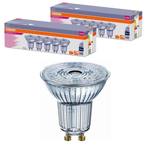 10 X Osram LED PAR16 Glas Reflektor 4 5W 50W GU10 350 Lumen 940