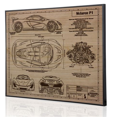 Mclaren P Blueprint Laser Engraved Wall Art Engraved On Etsy