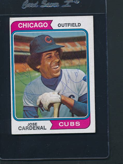 1974 Topps 185 Jose Cardenal Cubs Signed Auto E1249 Ebay