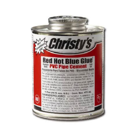 Christy's RH-RHBV-QT-6 Red Hot Blue Glue PVC Pipe Cement, 32-oz.