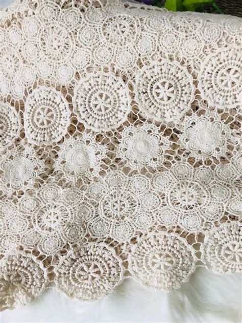 Cm Width High Quality Beige Cotton Lace Vintage Crochet Hollow Out