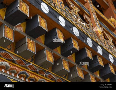 Punakha Dzong Decorated Wooden Beams Punakha Dzongkhag Punakha