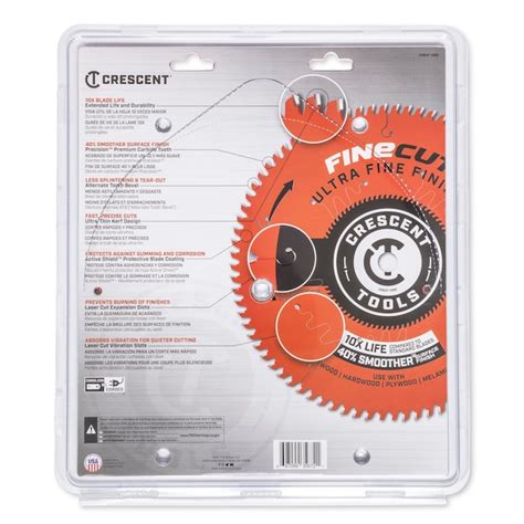 Crescent Ultra Fine Finish 10 In 80 Tooth Fine Finish Carbide Circular