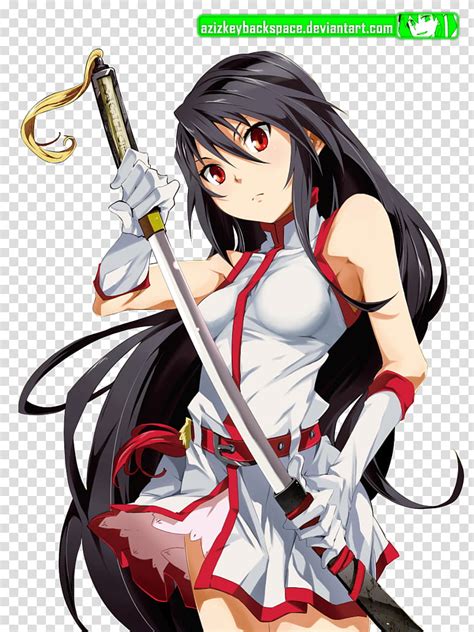 Akame Akame Ga Kill Render Female With Black Hair Holding Long