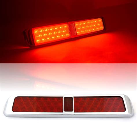 17 Led Tail Light Red Lens Bar And Chrome Bezel Stop Turn Tail Lamp Truck Trailer Ebay