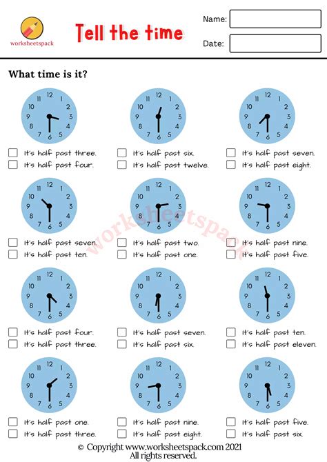 Tell the time - worksheet Interactive Worksheet – Edform