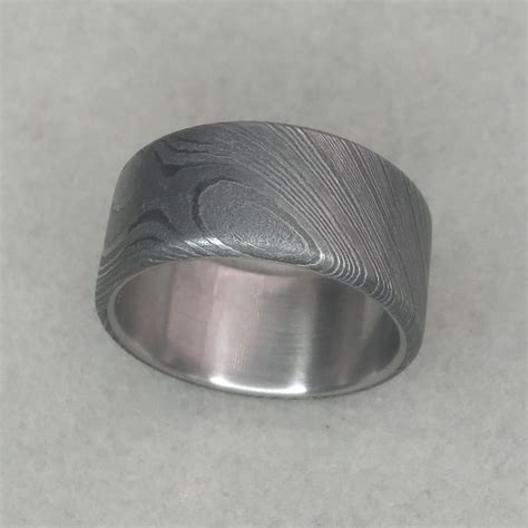 Titanium Damascus Ring - Etsy