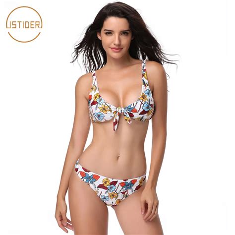 ISTider New Arrive Low Waist Bikini Set Sexy Women Swimsuit Flower