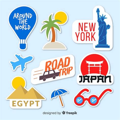 Free Vector Cities Sticker Collection