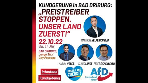 AfD Kundgebung Bad Driburg YouTube