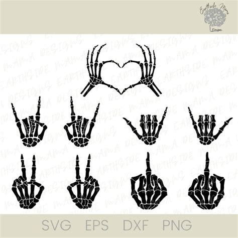 Skeleton Hands Svg Bundle Skeleton Middle Finger Svg Etsy