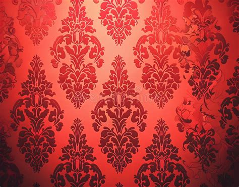 Red Damask Pattern Background Wallpaper Texture Stock Illustration ...