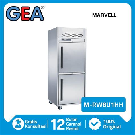 GEA M RW8U1HH UPRIGHT CHILLER KULKAS 2 PINTU STAINLESS GARANSI RESMI