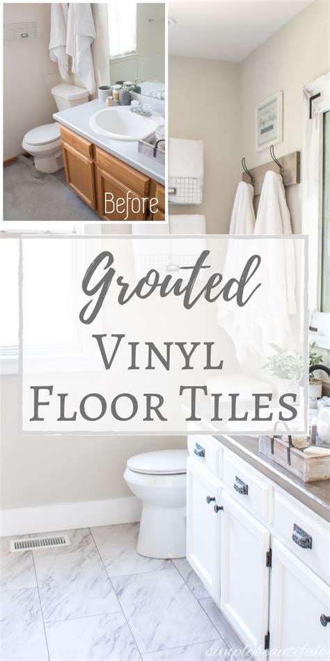 Grouted Vinyl Floor Tile Installation | Vinyl tile bathroom, Tile floor ...