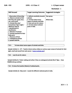 Fillable Online Lesson Plan My Five Senses Lesson Plan Learning