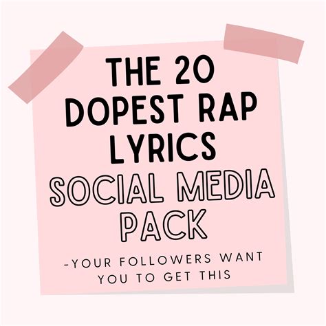 20 Dope Rap Lyrics Social Media Posts Digital Download pink Done for ...