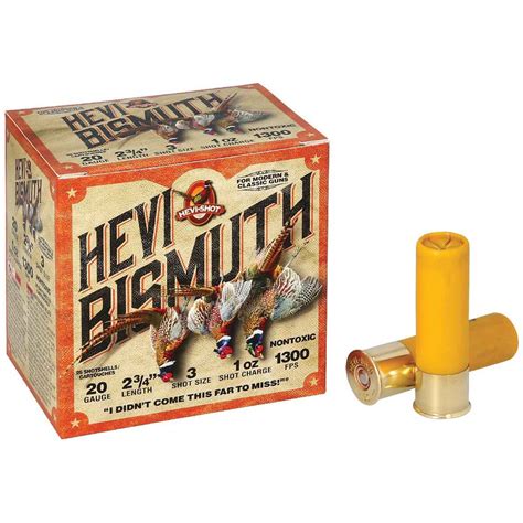 Hevi Shot Bismuth 20 Gauge 2 3 4in 3 1oz Upland Shotshells 25 Rounds Sportsman S Warehouse